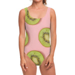 Kiwi Slices Pattern Print One Piece Swimsuit