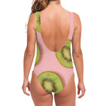Kiwi Slices Pattern Print One Piece Swimsuit
