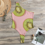 Kiwi Slices Pattern Print One Shoulder Bodysuit