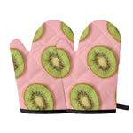 Kiwi Slices Pattern Print Oven Mitts