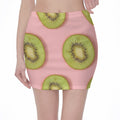 Kiwi Slices Pattern Print Pencil Mini Skirt