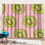 Kiwi Slices Pattern Print Pencil Pleat Curtains