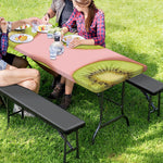 Kiwi Slices Pattern Print Picnic Table Cover