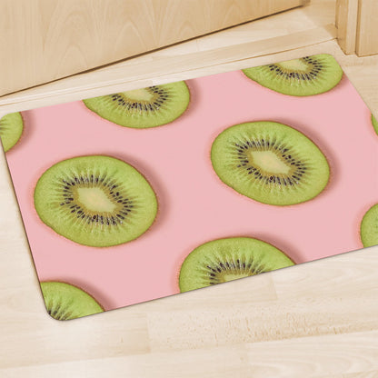 Kiwi Slices Pattern Print Polyester Doormat