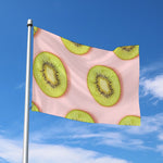 Kiwi Slices Pattern Print Polyester Flag