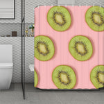 Kiwi Slices Pattern Print Polyester Shower Curtain