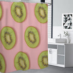 Kiwi Slices Pattern Print Premium Shower Curtain