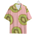 Kiwi Slices Pattern Print Rayon Hawaiian Shirt