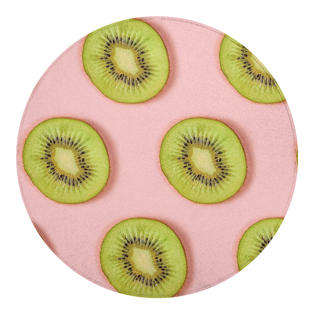 Kiwi Slices Pattern Print Round Blanket