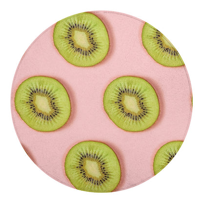 Kiwi Slices Pattern Print Round Blanket