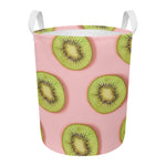 Kiwi Slices Pattern Print Round Laundry Basket