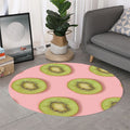 Kiwi Slices Pattern Print Round Rug