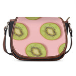 Kiwi Slices Pattern Print Saddle Bag