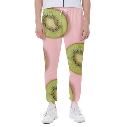 Kiwi Slices Pattern Print Scuba Joggers