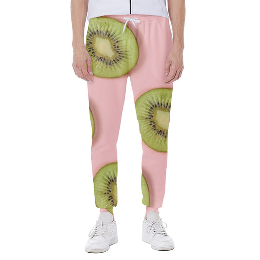 Kiwi Slices Pattern Print Scuba Joggers