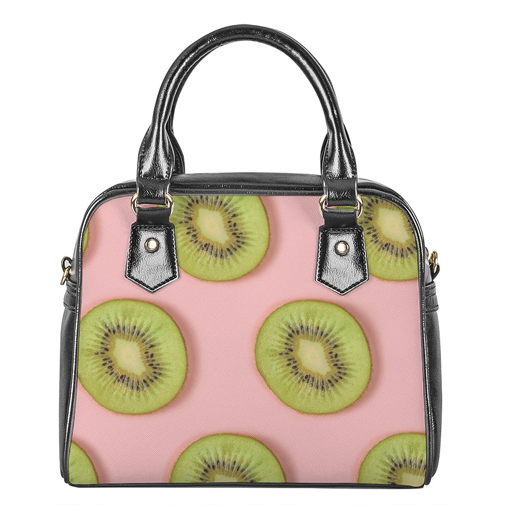 Kiwi Slices Pattern Print Shoulder Handbag
