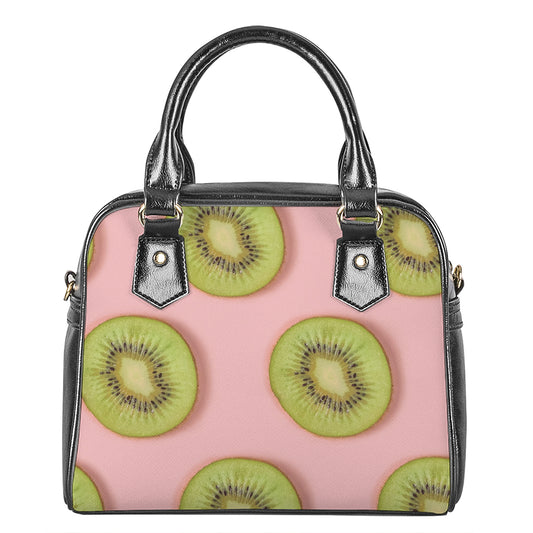 Kiwi Slices Pattern Print Shoulder Handbag
