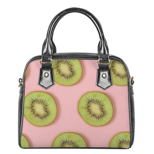 Kiwi Slices Pattern Print Shoulder Handbag