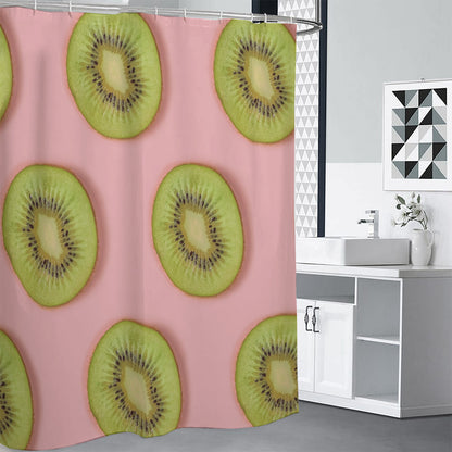 Kiwi Slices Pattern Print Shower Curtain