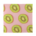 Kiwi Slices Pattern Print Silk Bandana