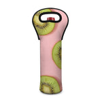 Kiwi Slices Pattern Print Single Neoprene Wine Tote
