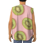 Kiwi Slices Pattern Print Sleeveless Baseball Jersey