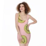 Kiwi Slices Pattern Print Sleeveless Bodycon Dress