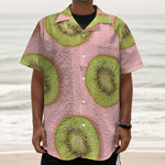 Kiwi Slices Pattern Print Textured Short Sleeve Shirt