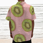 Kiwi Slices Pattern Print Textured Short Sleeve Shirt