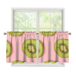 Kiwi Slices Pattern Print Tier Curtains