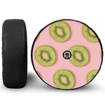 Kiwi Slices Pattern Print Tire Cover With Camera Hole