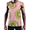 Kiwi Slices Pattern Print Men's Workout Tank Top