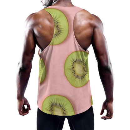 Kiwi Slices Pattern Print Training Tank Top