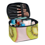 Kiwi Slices Pattern Print Travel Makeup Bag