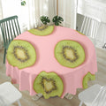 Kiwi Slices Pattern Print Waterproof Round Tablecloth