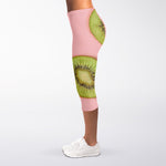 Kiwi Slices Pattern Print Women's Capri Leggings