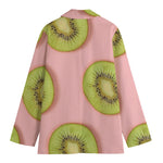 Kiwi Slices Pattern Print Women's Cotton Blazer
