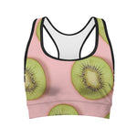 Kiwi Slices Pattern Print Women's Sports Bra