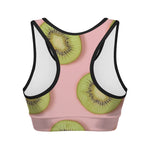 Kiwi Slices Pattern Print Women's Sports Bra