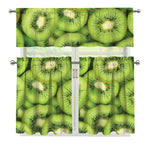 Kiwi Slices Print 3 Piece Kitchen Curtains