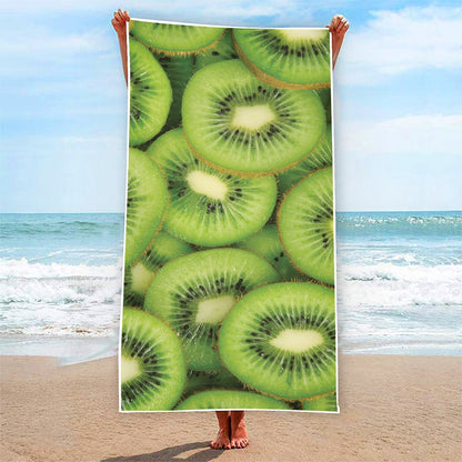 Kiwi Slices Print Beach Towel
