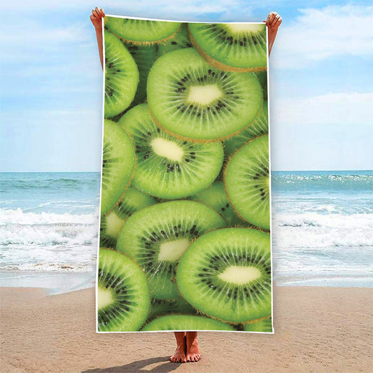 Kiwi Slices Print Beach Towel