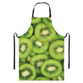 Kiwi Slices Print Bib Apron With Pocket
