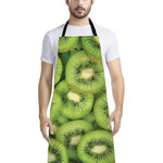 Kiwi Slices Print Bib Apron With Pocket