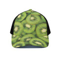Kiwi Slices Print Black Mesh Trucker Hat