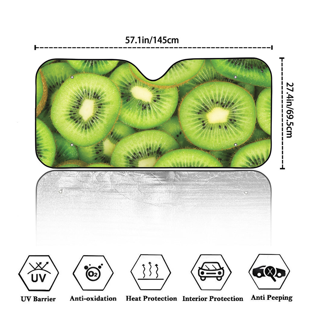 Kiwi Slices Print Car Windshield Sun Shade