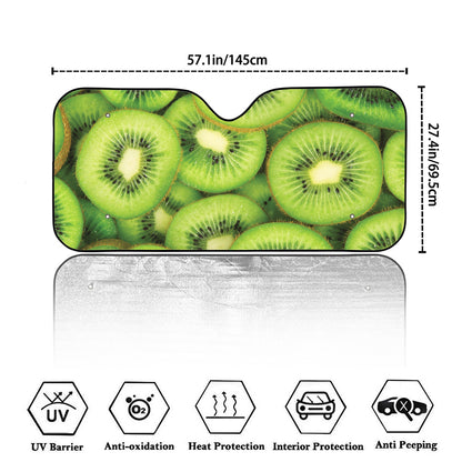 Kiwi Slices Print Car Windshield Sun Shade