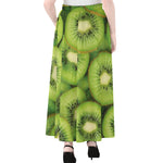 Kiwi Slices Print Chiffon Maxi Skirt