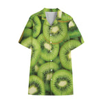 Kiwi Slices Print Cotton Hawaiian Shirt
