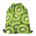 Kiwi Slices Print Drawstring Bag